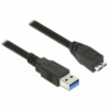 CABLU USB 3.0 LA MICRO USB-B 0.5M NEGRU, DELOCK 85071